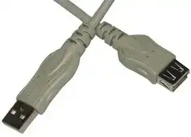 SPC20062: USB Cable, Type A Plug to Type A Receptacle, 1.83 m, 6 ft, USB 2.0, Grey