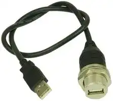 WPUSBAXSH-05M: USB CABLE, SHIELDED WATERPROOF, 0.5M, BLACK