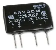 D2W202F: Solid State Relay, D2W Series, SIP, SPST-NO, 2 A, 280 VAC, PCB, Through Hole, Zero Crossing