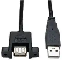 U024-06N-PM: USB CABLE, 2.0 TYPE A PLUG-RCPT, 6"