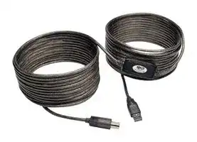 U042-050: USB CABLE, 2.0 A PLUG-B PLUG, 50FT, BLK