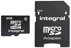 INMSDH8G10-90U1: Flash Memory Card, MicroSDHC Card, 8 GB, Class 10, UHS-I U1