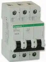 6HT10C: Thermal Magnetic Circuit Breaker, Loadstar C Curve Series, 10 A, 3 Pole, 415 V, DIN Rail