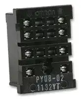 PY08-02: Relay Socket, Through Hole, Quick Connect, 8 Pins, 7 A, 250 VAC
