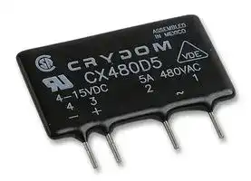 CX480D5: Solid State Relay, CX Series, SIP, SPST-NO, 5 A, 660 Vrms, PCB, Through Hole, Zero Crossing