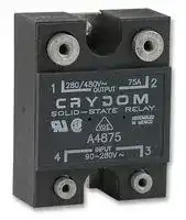 A4875: Solid State Relay, SPST-NO, 75 A, 530 Vrms, Panel Mount, Screw, Zero Crossing
