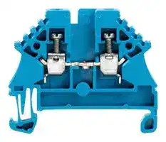 102008 WDU2.5 BLUE: DIN Rail Mount Terminal Block, 2 Ways, 30 AWG, 12 AWG, 2.5 mm², Screw, 24 A