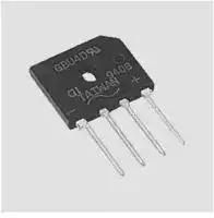 GBU403: Bridge Rectifier, Glass Passivated, Single Phase, 200 V, 4 A, SIP, 4 Pins, 1 V