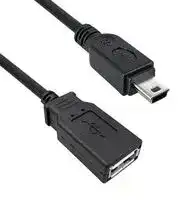 3021064-005M: USB CORD, 2.0 A RCPT-MINI B PLUG, 19.7