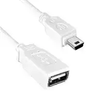 3021066-005M: USB CORD, 2.0 A RCPT-MINI B PLUG, 19.7"