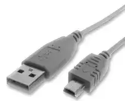 SPC20060: USB Cable, Type A Plug to Mini Type B Plug, 914.4 mm, 36 ", USB 2.0, Grey