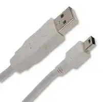 88732-8610: USB Cable, On-The-Go (OTG), Type A Plug to Mini Type B Plug, 1 m, 3.28 ft, USB 1.1, White