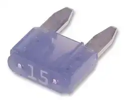0297015.L: Fuse, Automotive, Time Delay, 15 A, 32 V, 10.9mm x 3.8mm x 8.8mm, MINI 297 Series