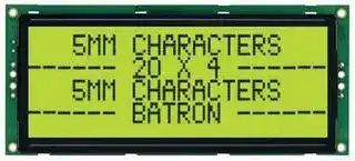 BTHQ42005VSS-STF-LED04: Alphanumeric LCD, 20 x 4, Black on Yellow / Green, 5V, Parallel, English, Japanese, Transflective