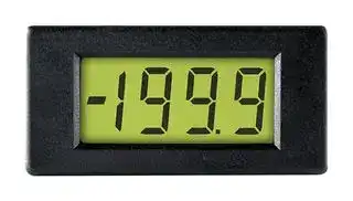 DPM 2AS-BL: Digital Panel Meter, DC Millivolts, 3-1/2Digits, 0-200mV, 8.25mm Digit Height, 15Vdc