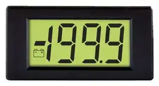 DPM 3AS-BL: Digital Panel Meter, DC Millivolts, 3-1/2Digits, 0-200mV, 11mm Digit Height, 15V