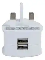 PEL00708: PLUG USB 2.4A WHITE TWIN