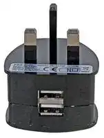 PEL00709: PLUG USB 2.4A BLACK TWIN