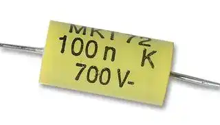 26231941: Motor Run Capacitor, Metallized PP, Axial Leaded, 0.1 µF, ± 10%, Through Hole, 700 V