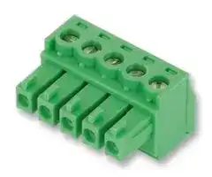 1803604: Pluggable Terminal Block, 3.81 mm, 5 Ways, 28 AWG, 16 AWG, 1.5 mm², Screw