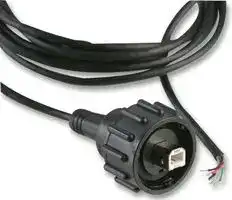 84728-1001: USB Cable, Type B Plug to Free End, 2 m, 6.6 ft, USB 2.0, Black