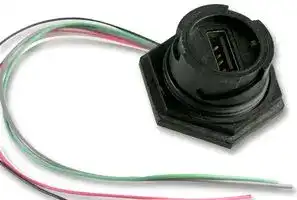 84729-0001: USB Cable, BRAD, Type A Receptacle to Free End, 152 mm, 6 ", USB 2.0, Black