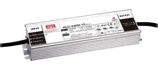 HLG-240H-15A: LED Driver, 225 W, 15 VDC, 15 A, Constant Current, Constant Voltage, 90 V