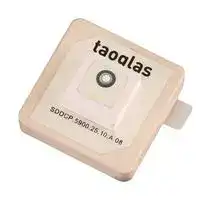 SDDCP.5900.25.10.A.08: Patch Antenna, 5.85GHz to 5.925GHz, 3.5dBi Gain, 50ohm, R/H Circular Polarisation, Adhesive/Pin