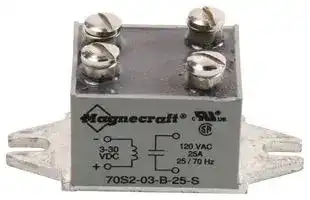 70S2-03-B-25-S: SSR, PANEL MOUNT, 140VAC, 30VDC, 25A