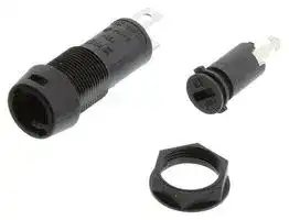 3101.0010: Fuseholder, Panel Mount, Front Side, 250V, 10A, 5 x 20mm, Solder, Slotted Cap, IP40, PC2