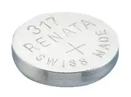 317: Battery, Watch, Single Cell, 1.55 V, SR62, Silver Oxide, 10.5 mAh, Flat Top, 1