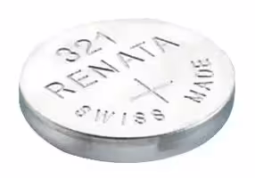 321: Battery, Watch, Single Cell, 1.55 V, SR65, Silver Oxide, 14.5 mAh, Flat Top, 1