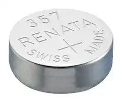 357: Battery, Non-rechargeable, Watch, Single Cell, 1.55 V, SR44, Silver Oxide, 190 mAh, Flat Top, 11.6mm