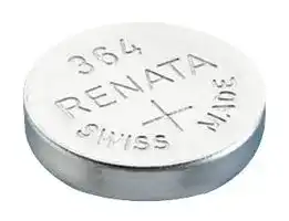 364: Battery, Watch, Single Cell, 1.55 V, SR60, Silver Oxide, 20 mAh, Flat Top, 6.8 mm