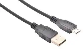 CUB-100-BK: USB Cable, Type A Plug to Micro Type B Plug, 1 m, 3.28 ft, USB 2.0, Black