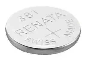 381: Battery, Watch, Single Cell, 1.55 V, SR55, Silver Oxide, 50 mAh, Flat Top, 11.6 mm