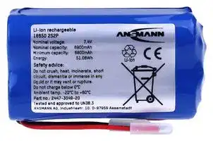 2447-3049-20: Rechargeable Battery, 7.27 V, Lithium Ion, 7 Ah, Wire Leads, 1