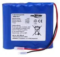2447-3032-20: Rechargeable Battery, 14.54 V, Lithium Ion, 3.5 Ah, Wire Leads, 1