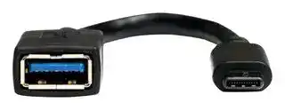 TA285 TYPE C ADAPTOR: USB Cable, Type C Plug to Type A Receptacle, 140 mm, 5.5 ", USB 3.1, Black