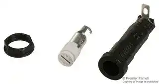 03453LS1H: Fuseholder, Panel Mount, Shock Safe, 250V, 10A, 3AG, Solder / Quick Connect, Fingergrip Cap