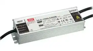 HLG-120H-12B: LED Driver, 120 W, 12 VDC, 10 A, Constant Current, Constant Voltage, 90 V