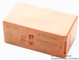 RTE24110: Power Relay, DPDT, 110 VDC, 8 A, RT2 Series, Through Hole, Non Latching