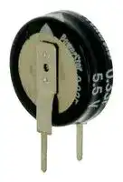 KR-5R5V104-R: Supercapacitor, Vertical, 0.1 F, 5.5 V, Radial Leaded, -20%, +80%, 5 mm, 1000 hours @ 70°C