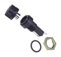 03420038H: Fuseholder, Panel Mount, 250V, 20A, 3AG, Quick Connect, Fluted Knob
