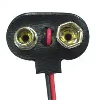 MC002872: Battery Holder, T-Type, 1 Battery, Wire Lead, 150mm, Black/ Red