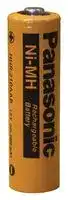 HHR210AAB3B: Rechargeable Battery, Single Cell, 1.2 V, Nickel Metal Hydride, 2.08 Ah, AA, Flat Top, 1