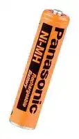 HHR75AAAB4B: Rechargeable Battery, Single Cell, 1.2 V, Nickel Metal Hydride, 730 mAh, AAA, Flat Top, 1