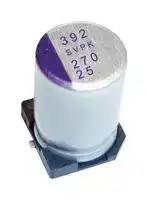 25SVPK270M: Polymer Aluminium Electrolytic Capacitor, 270 µF, 25 V, Radial Can - SMD, 0.016 ohm