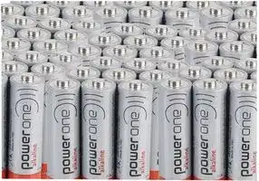 4106210591: Battery, Powerone, Pack of 500, 1.5 V, AA, Alkaline, 2.6 Ah, Raised Positive and Flat Negative, 500