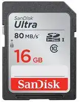 SDSDUNC-016G-GN6IN: Flash Memory Card, SDHC Card, UHS-1, Class 10, 16 GB, SanDisk Ultra